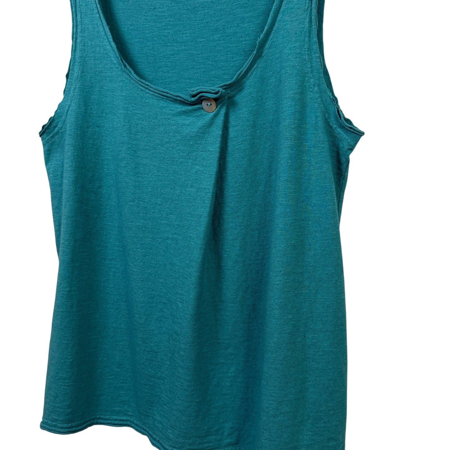 Cut Loose  ~  Cotton/Linen Jersey Raw Edge Tank - Riviera