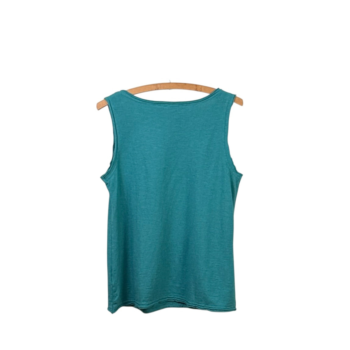 Cut Loose  ~  Cotton/Linen Jersey Raw Edge Tank - Riviera