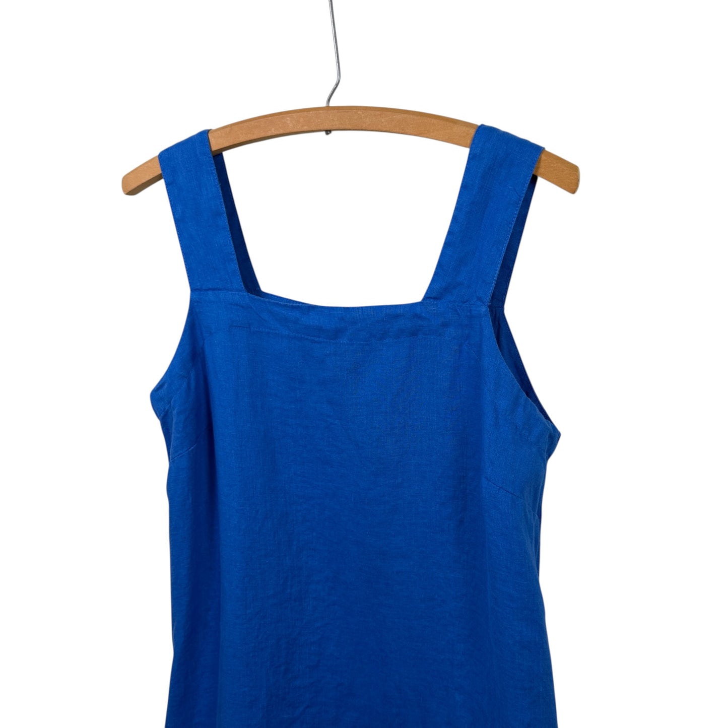 Cut Loose  ~  Linen Square Neck Shift Dress - Vivid Blue