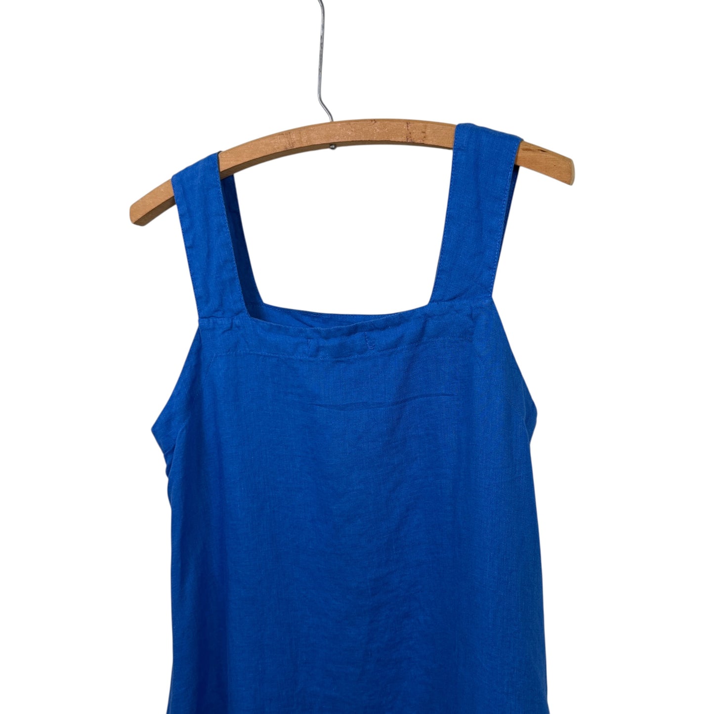 Cut Loose  ~  Linen Square Neck Shift Dress - Vivid Blue