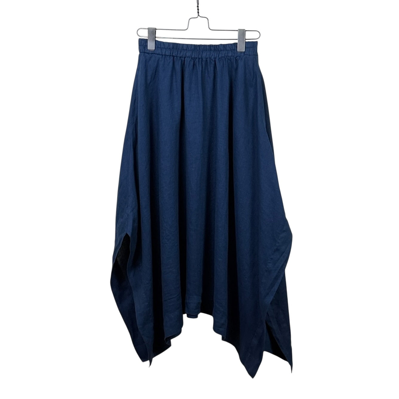Cut Loose  ~  Linen Side Slit Skirt - Naval