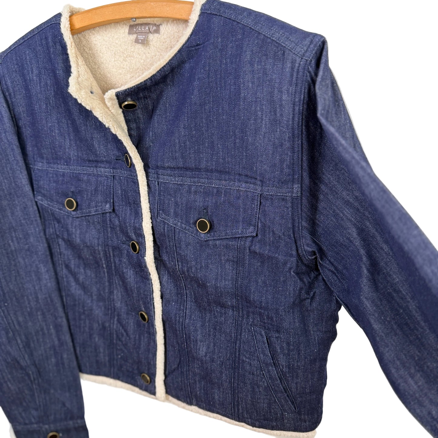 Lilla P. ~  Sherpa Lined Jean Jacket - Dark Wash