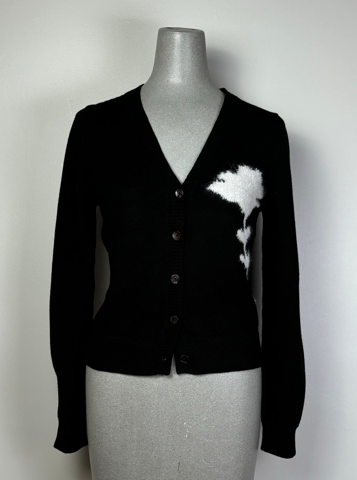 Feller  ~  Harper Flower Cardigan - Black/Winter White