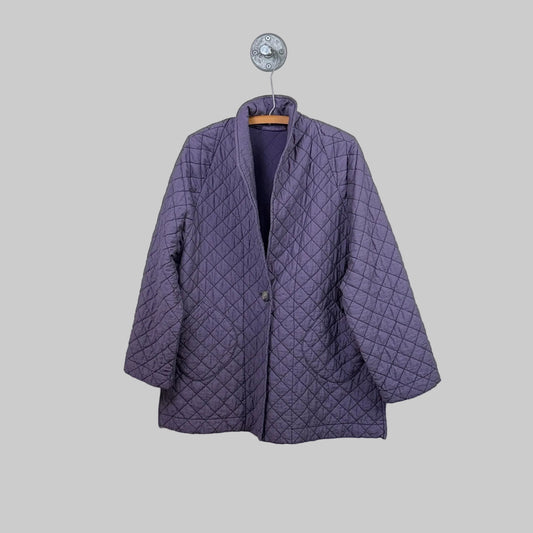 Cut Loose  ~  Quilted Parachute Side Slit Coat - Whisper