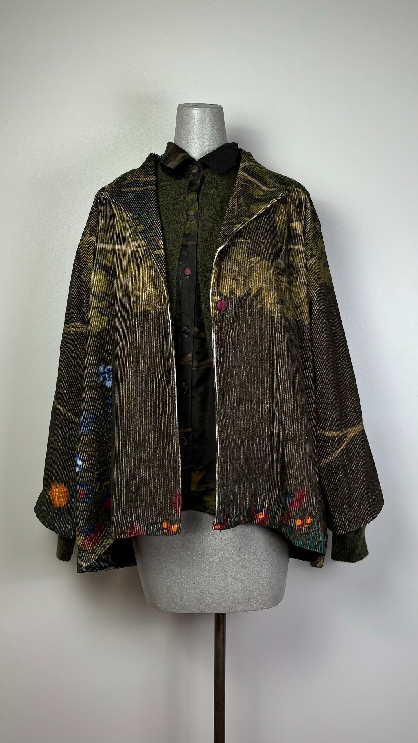 Yavi  ~  Corduroy Jacket - Olive Multi