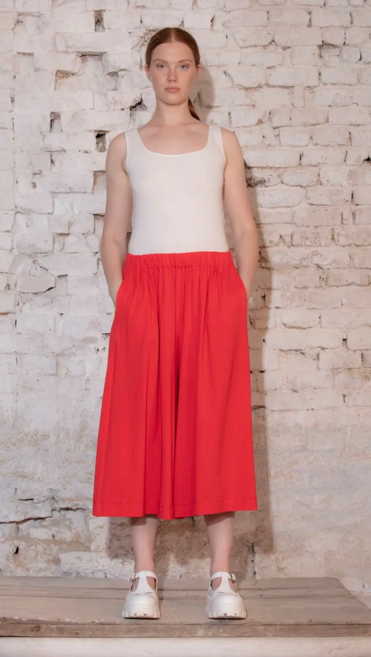 KnitKnit  ~  Cropped Wide Pants - Rosso