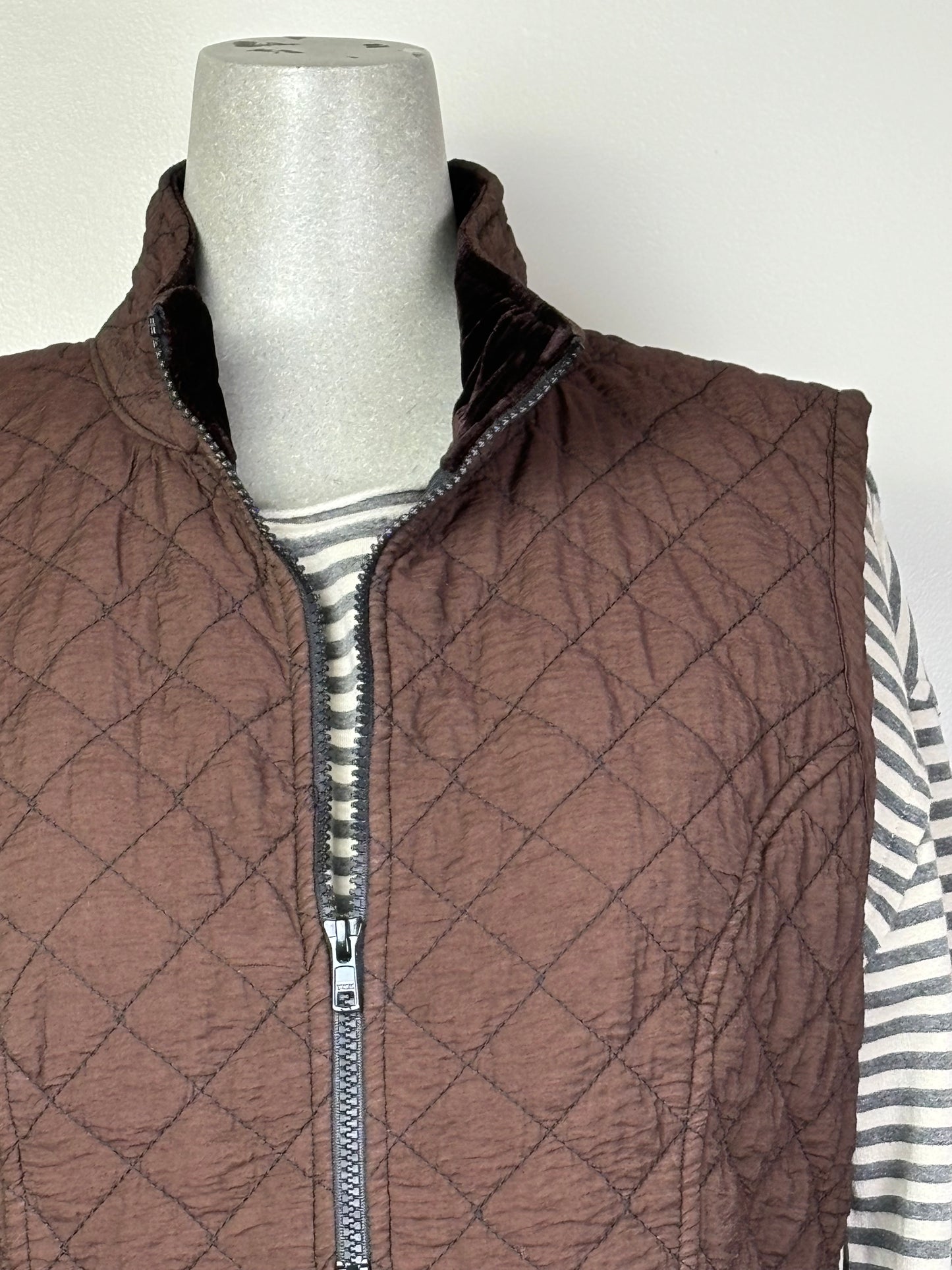 Cut Loose  ~  Quilted Zip Vest - Mahogany