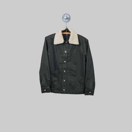 Lilla P. ~  Washed Twill Pleat Back Jacket - Juniper