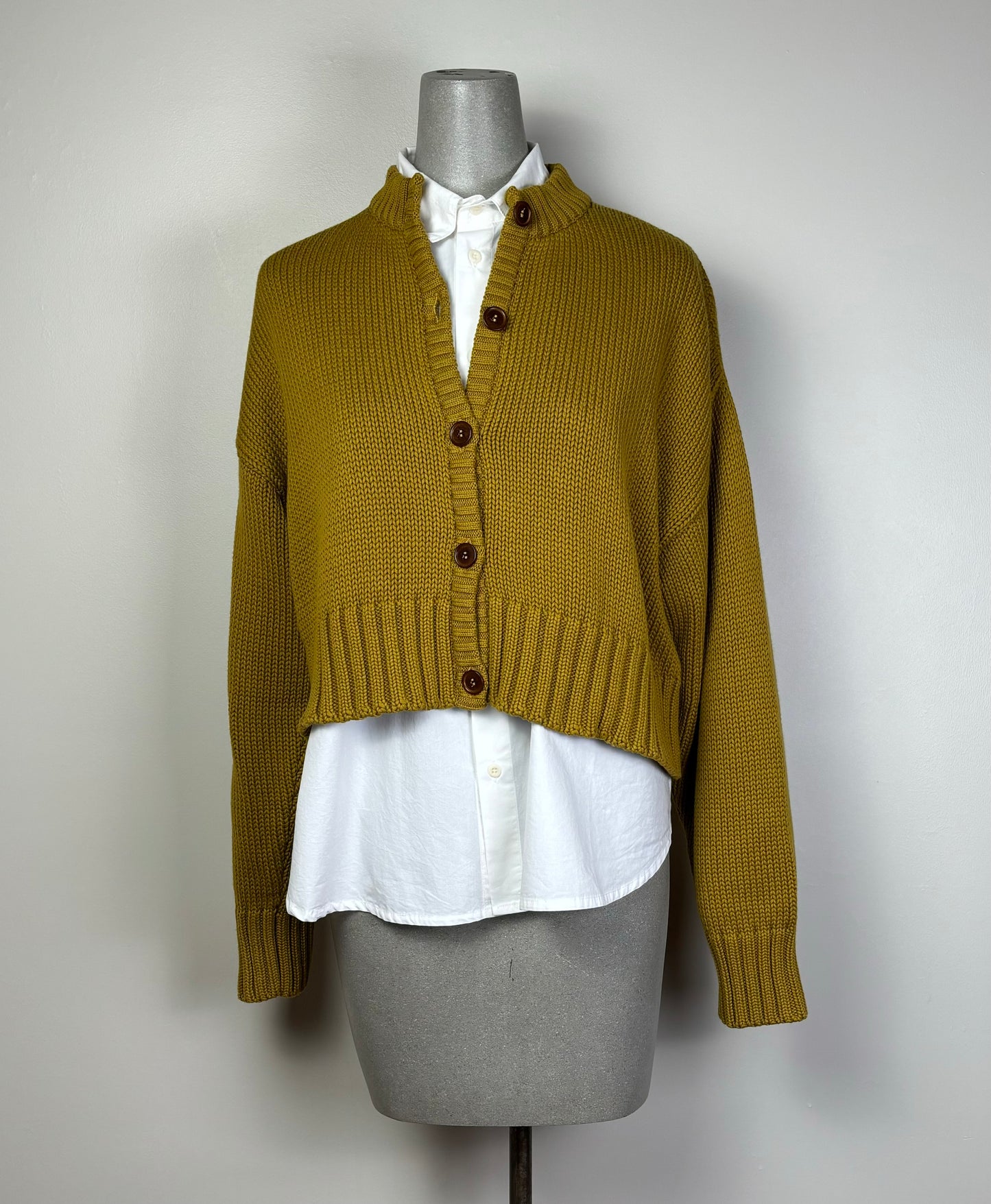 Beaumont Organic  ~  Sugi Organic Cotton Cardigan - Chartreuse