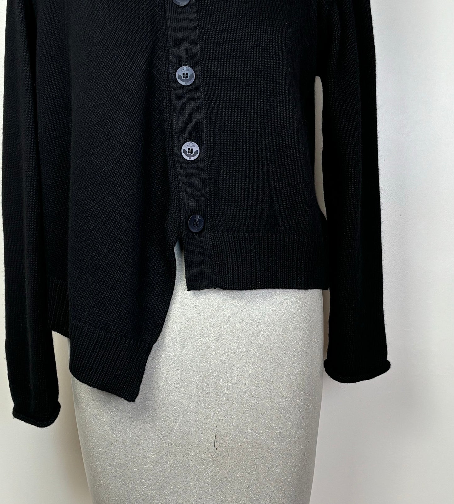 Knit Knit  ~  Asymmetrical Cardigan - Black