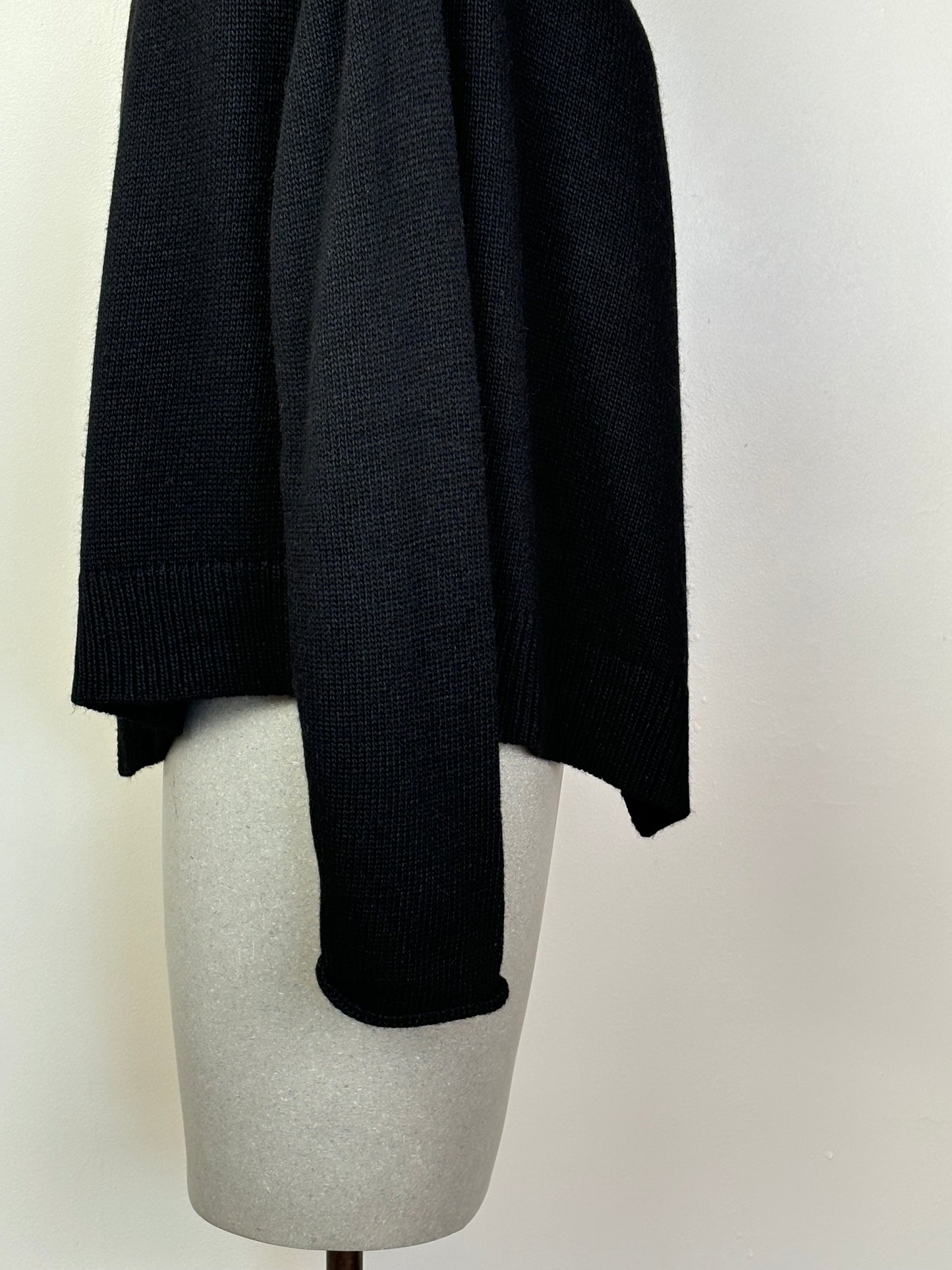 Knit Knit  ~  Asymmetrical Cardigan - Black