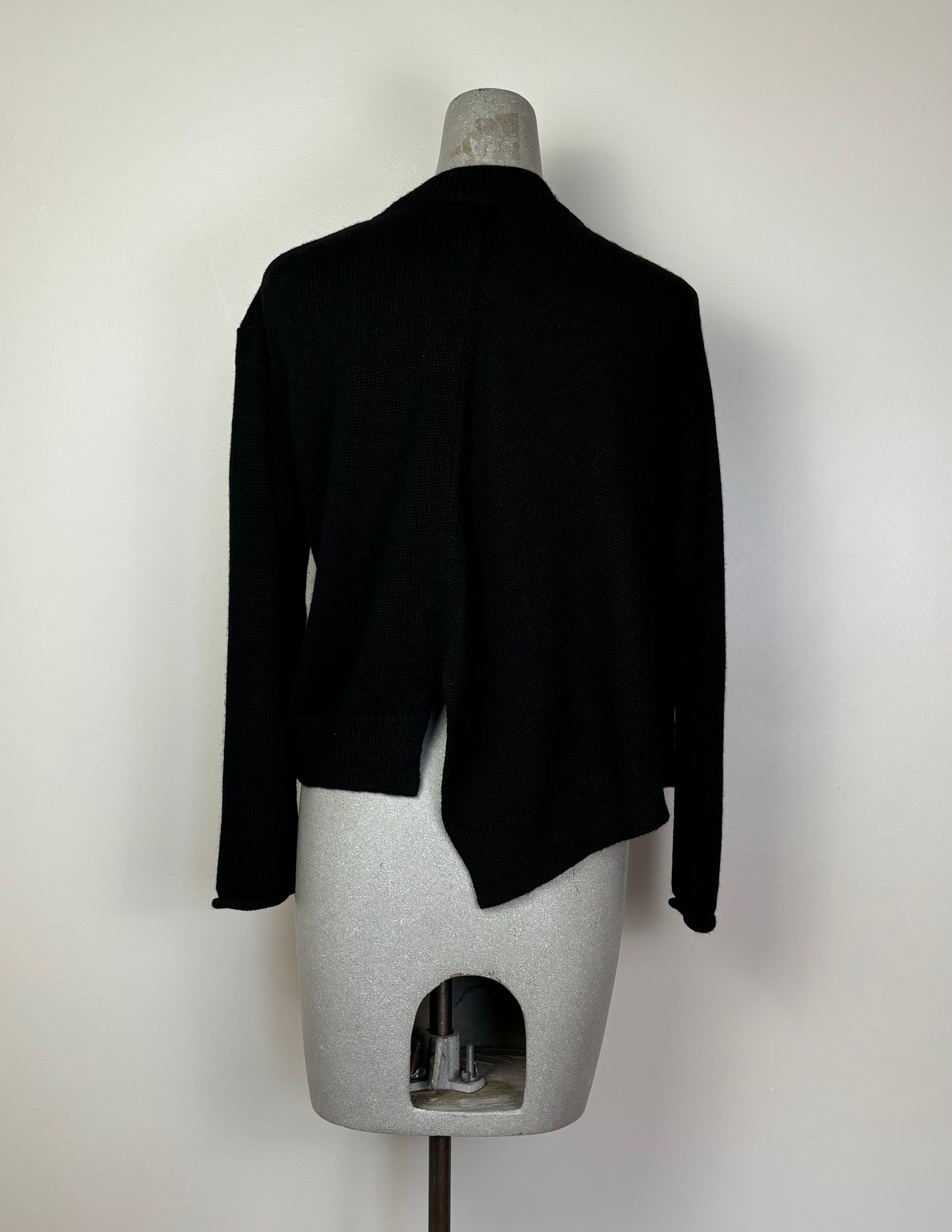 Knit Knit  ~  Asymmetrical Cardigan - Black