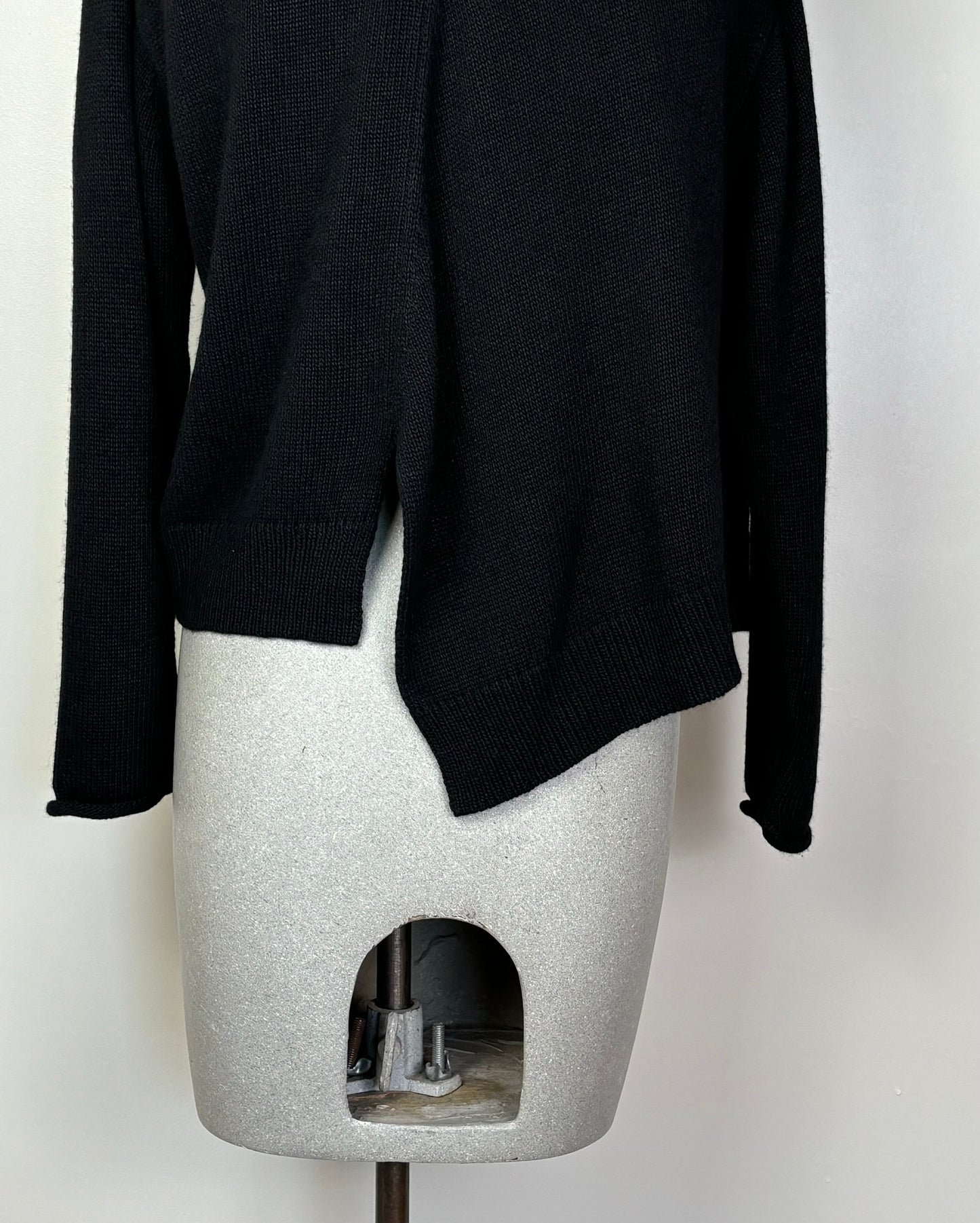 Knit Knit  ~  Asymmetrical Cardigan - Black