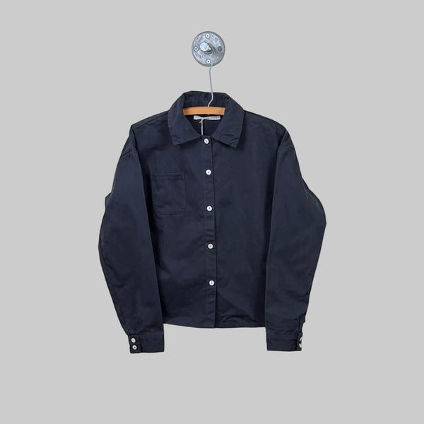 Sula  ~  Pointy Collar Blouse - Dark Navy