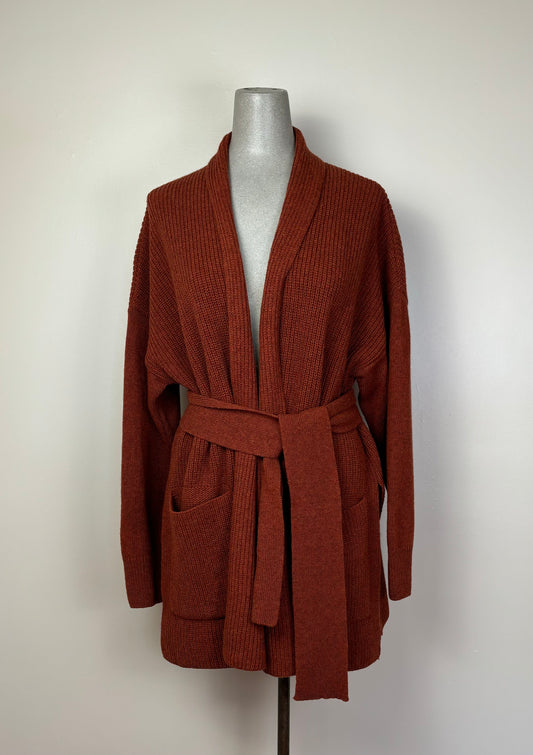 Beaumont Organic  ~  Emi Recycled Wool Cardigan - Paprika Marl