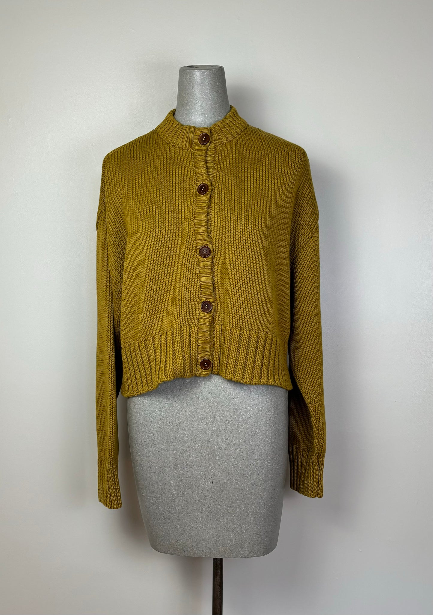 Beaumont Organic  ~  Sugi Organic Cotton Cardigan - Chartreuse