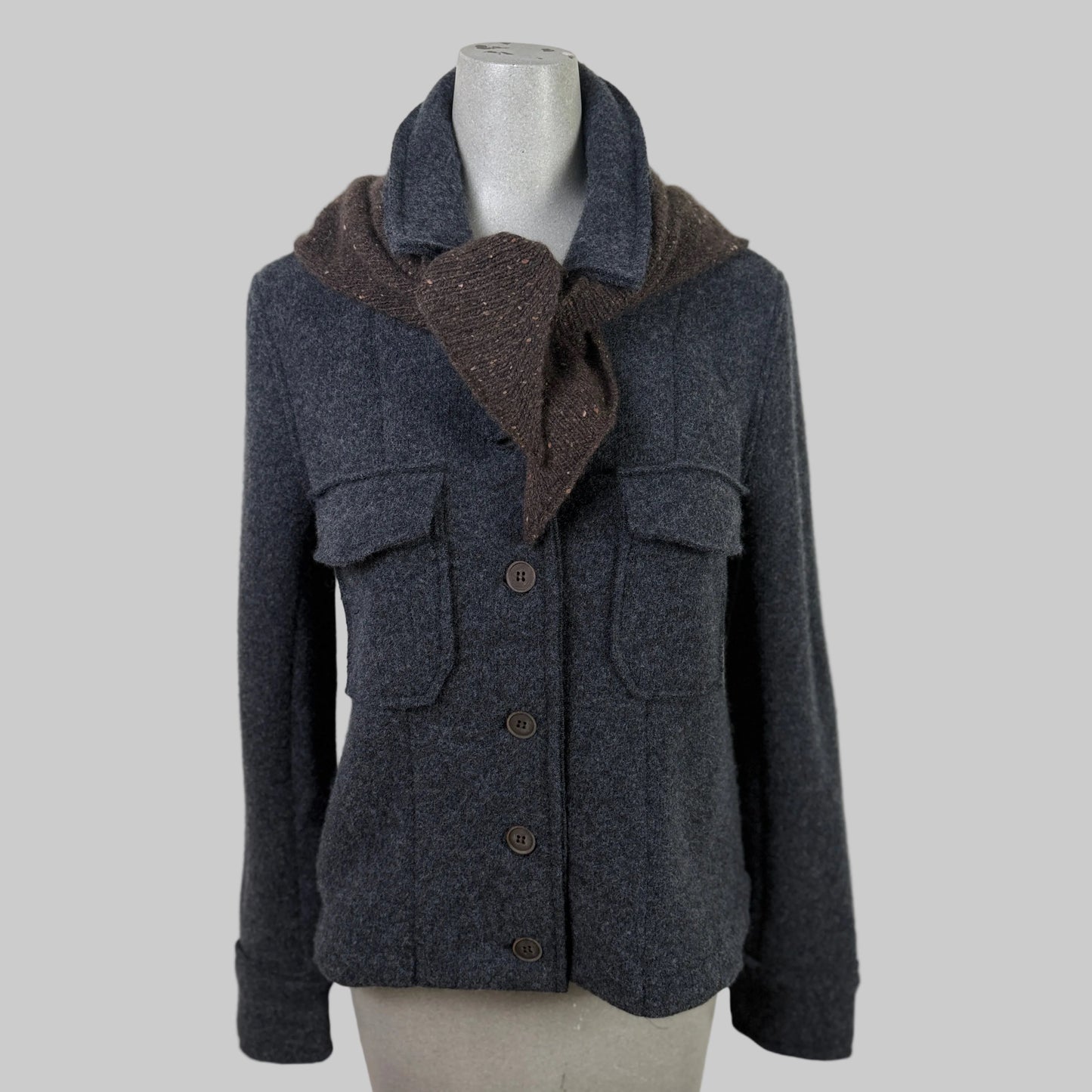 MJW.  ~  Donegal Cashmere Donegal Luxetweed Scarf - Brown