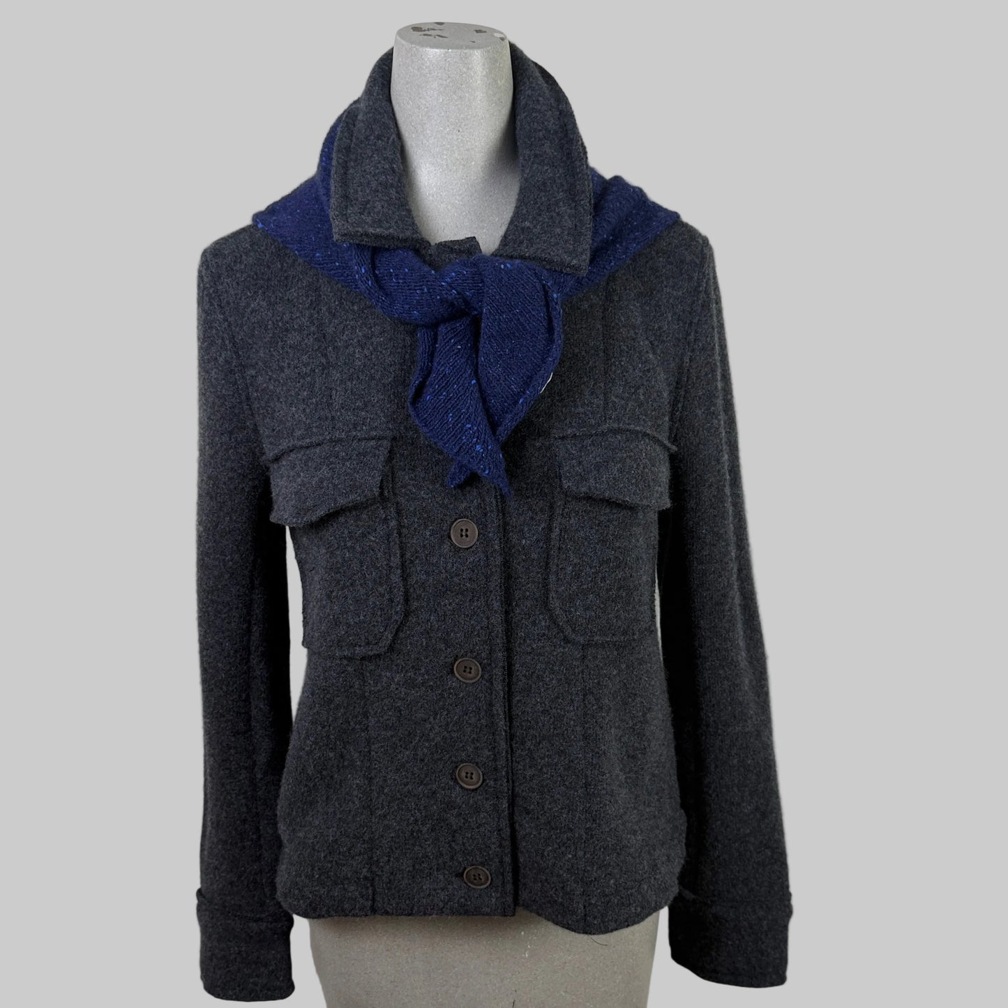 MJW.  ~  Donegal Cashmere Donegal Luxetweed Scarf - Blue