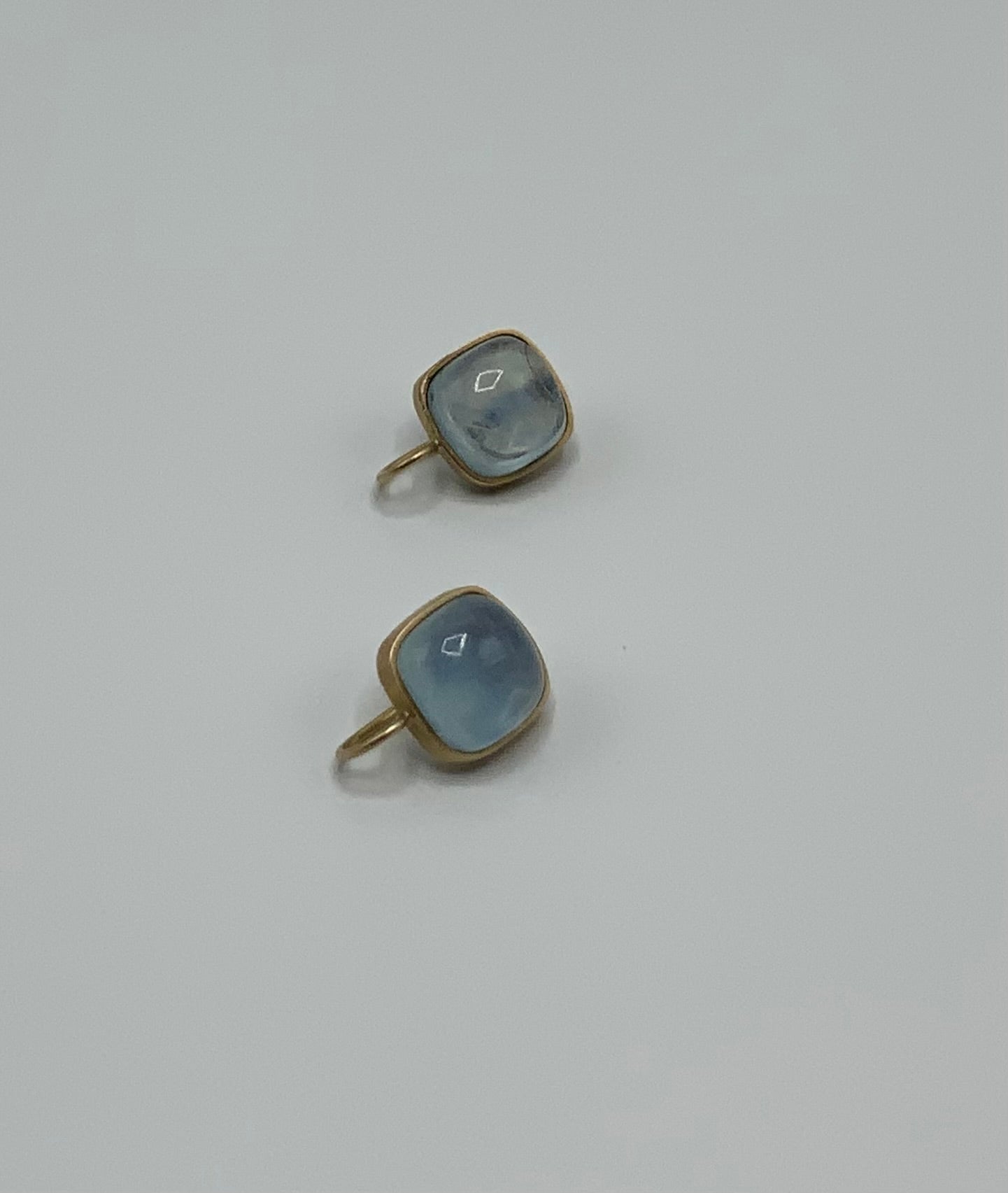 Rebecca Brenner Jewelry  ~  Cabochon Aquamarine Earrings