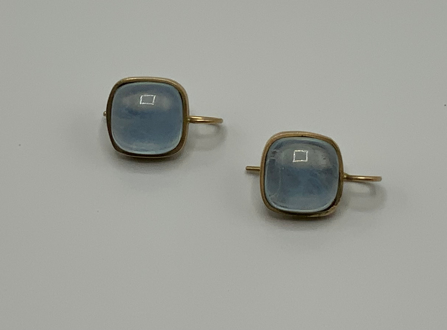 Rebecca Brenner Jewelry  ~  Cabochon Aquamarine Earrings