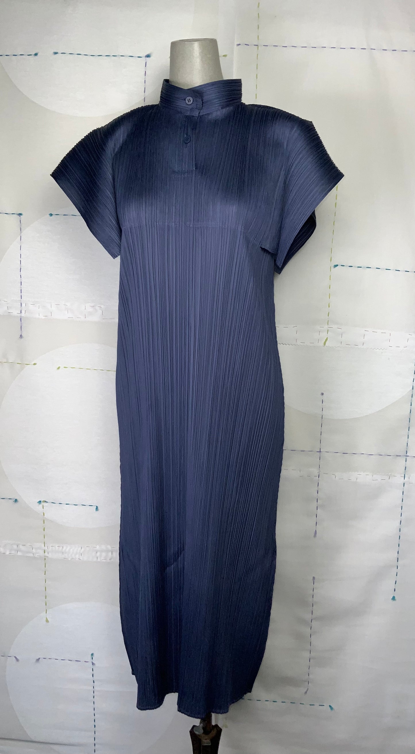 Pleats Please Issey Miyake  ~  Monthly Colors August Dress - Grayish Navy