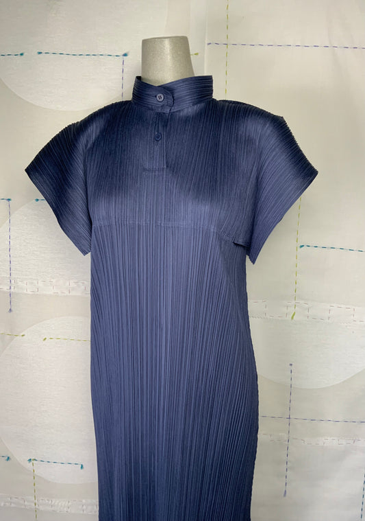 Pleats Please Issey Miyake  ~  Monthly Colors August Dress - Grayish Navy