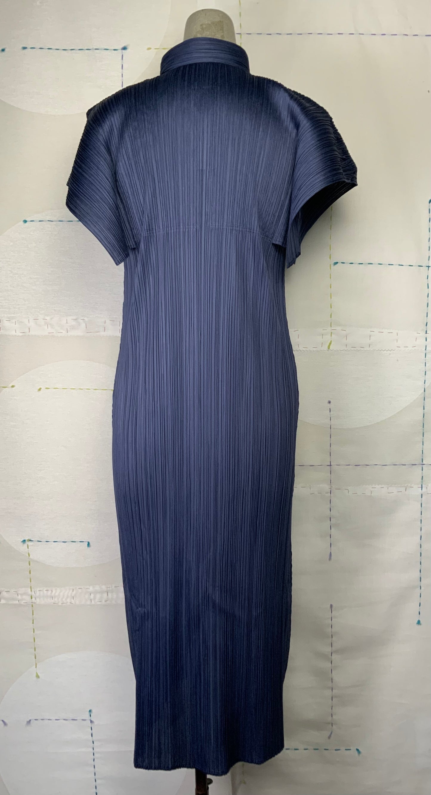 Pleats Please Issey Miyake  ~  Monthly Colors August Dress - Grayish Navy