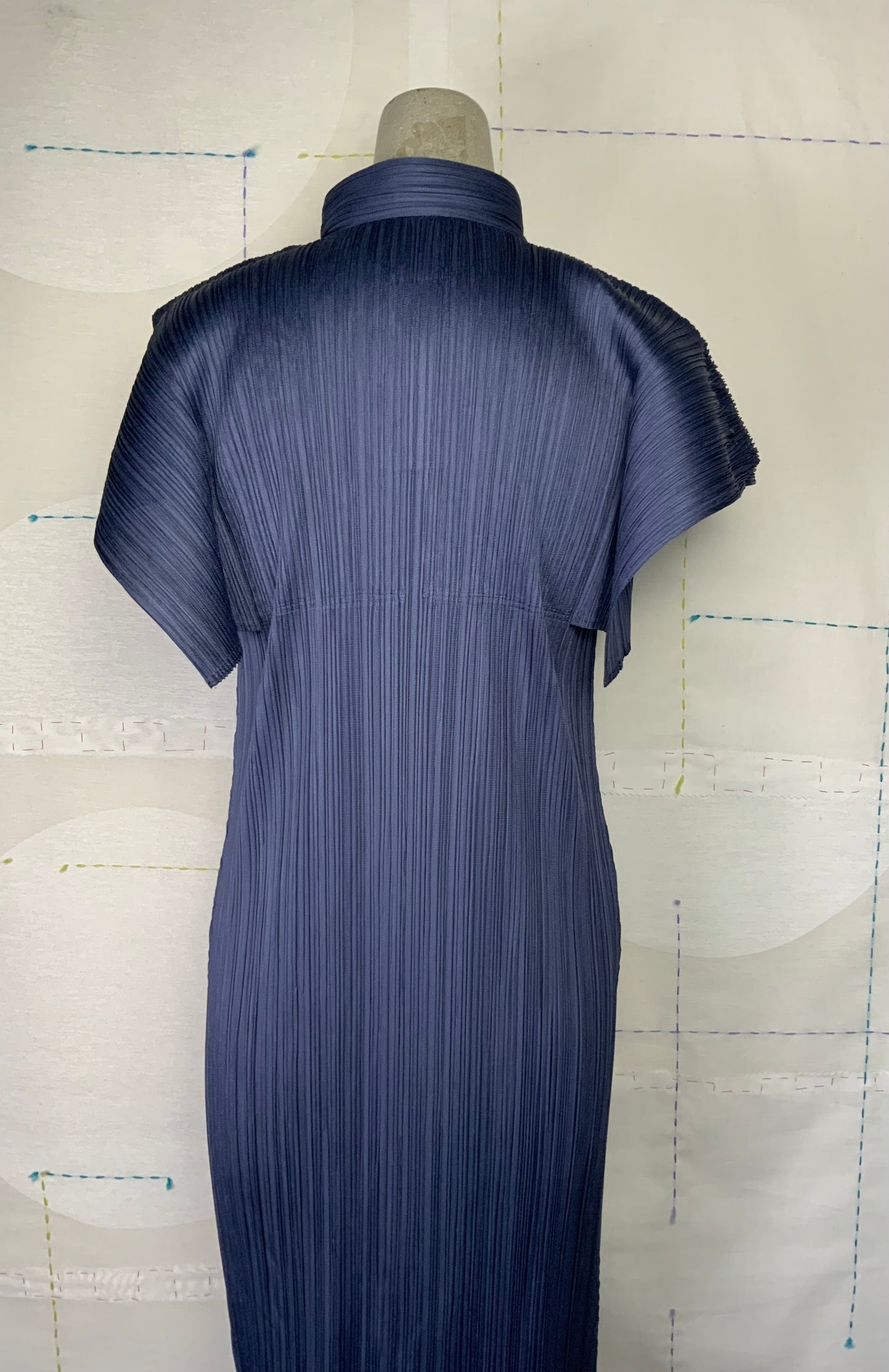 Pleats Please Issey Miyake  ~  Monthly Colors August Dress - Grayish Navy