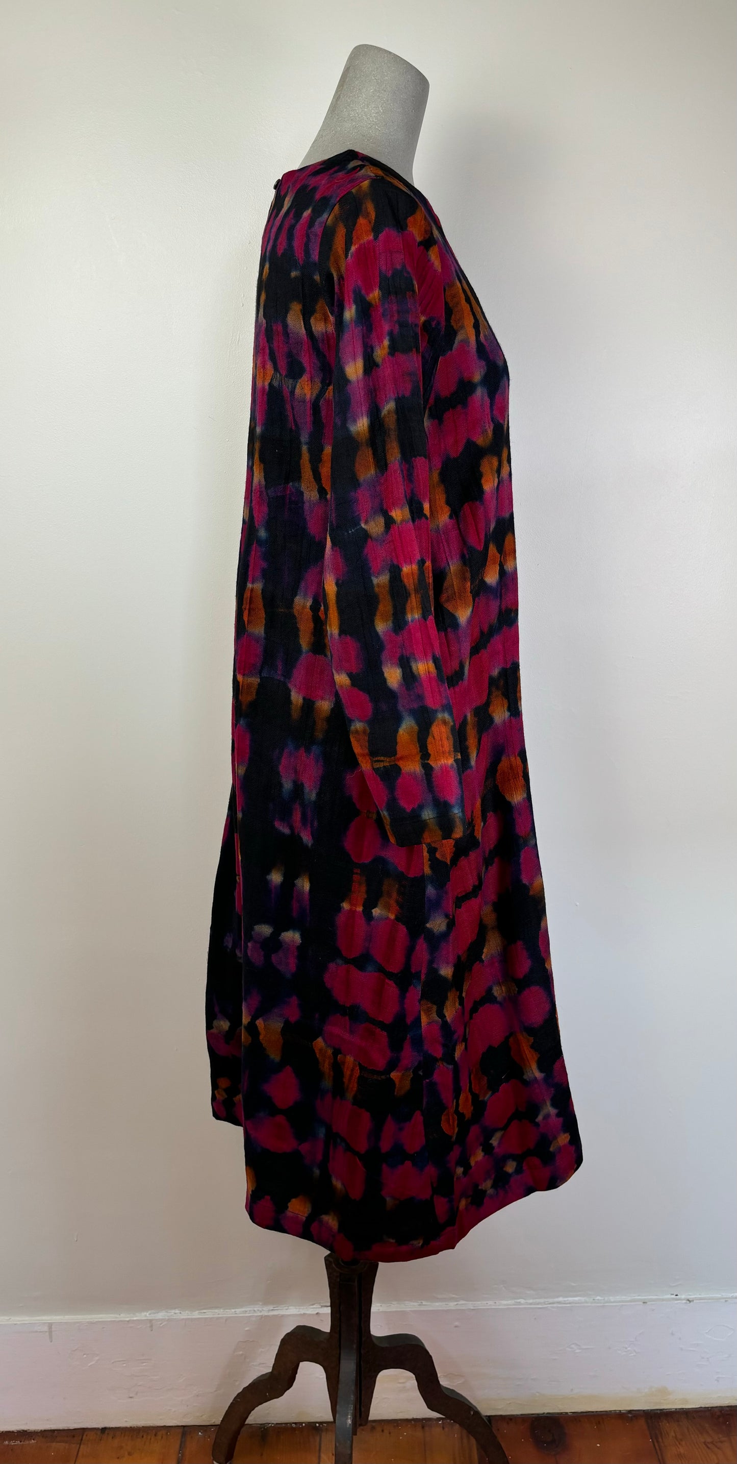 Neeru Kumar  ~  Wool Shibori Dye Dress - Pink/Orange/Black