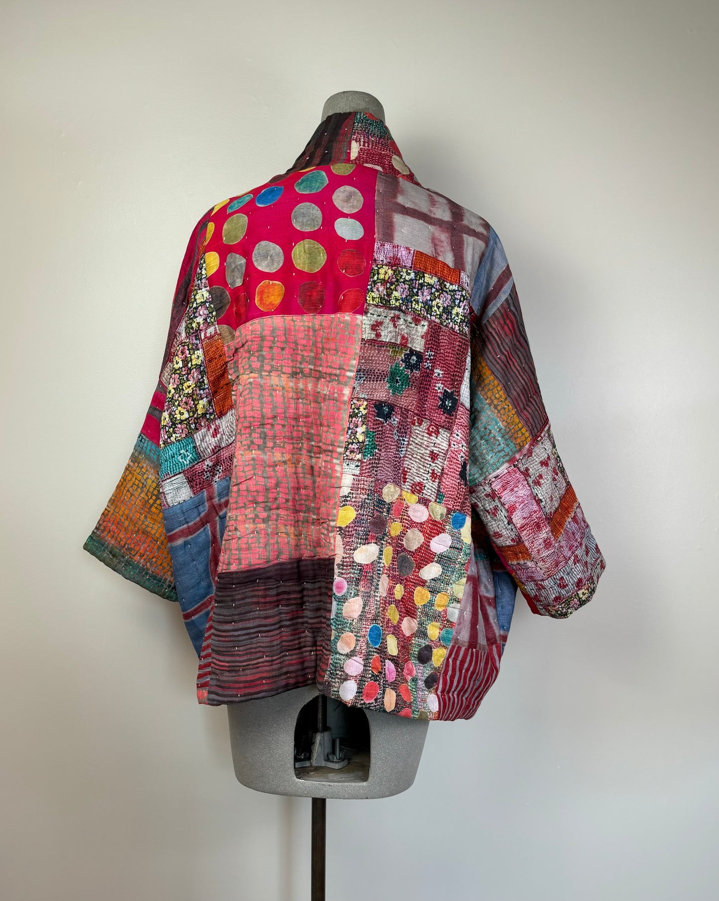 Neeru Kumar  ~  Quilted Patchwork Jacket - Multi Color Dots