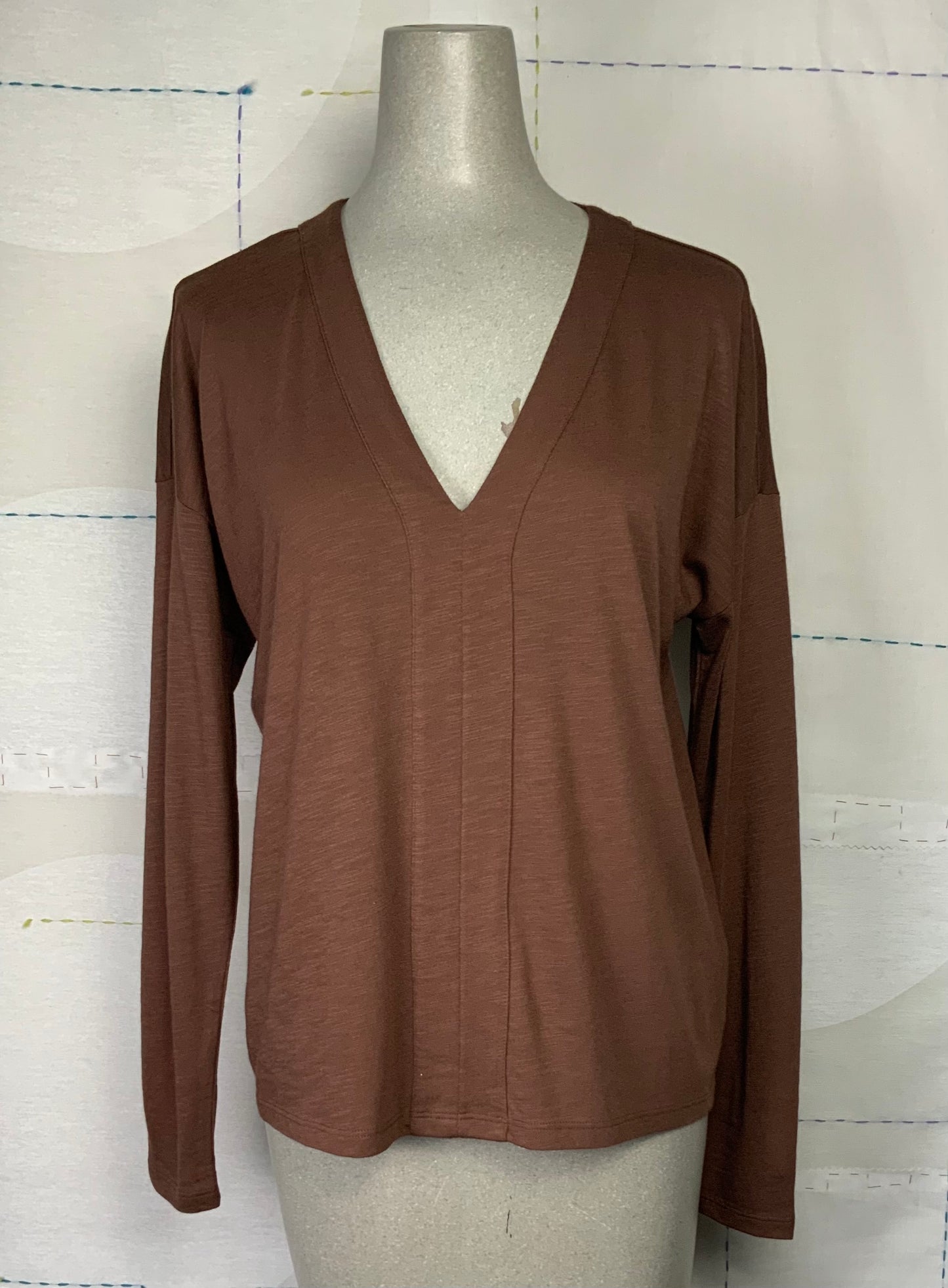 Lilla P. ~  Drop Shoulder V-Neck - Java