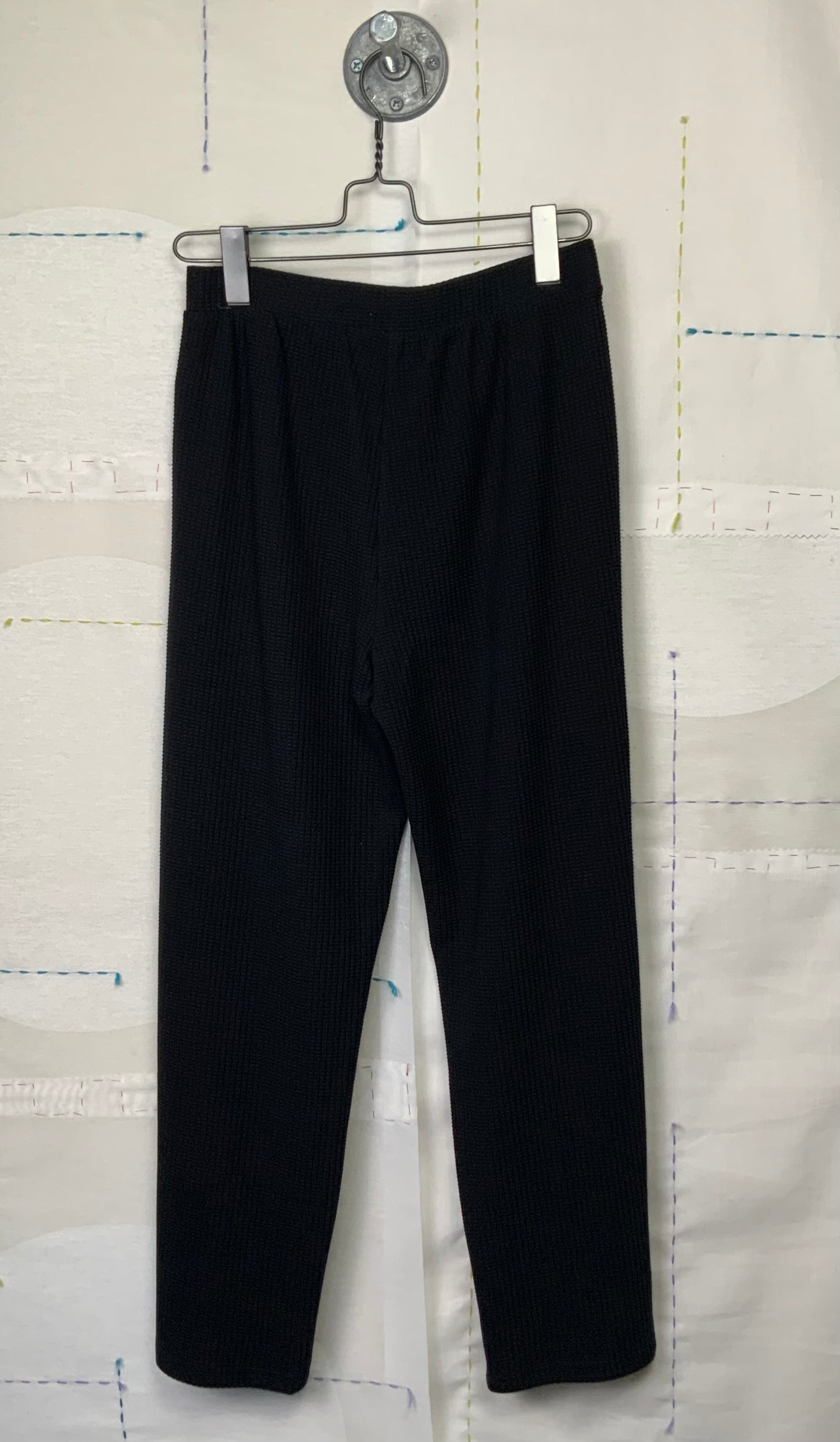 Lilla P. ~  Straight Leg Waffle Pant - Black