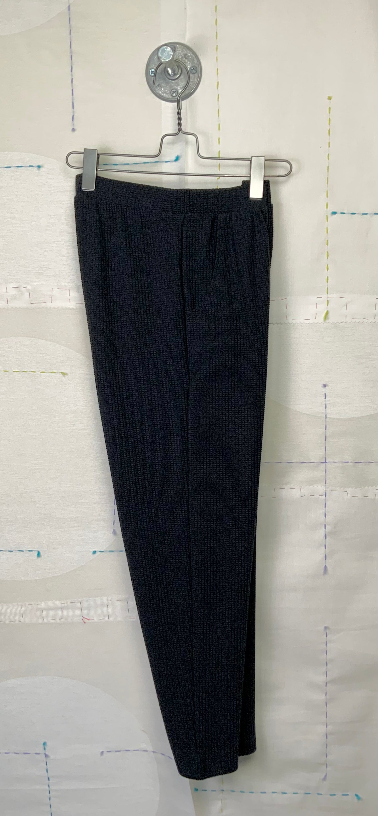 Lilla P. ~  Straight Leg Waffle Pant - Black