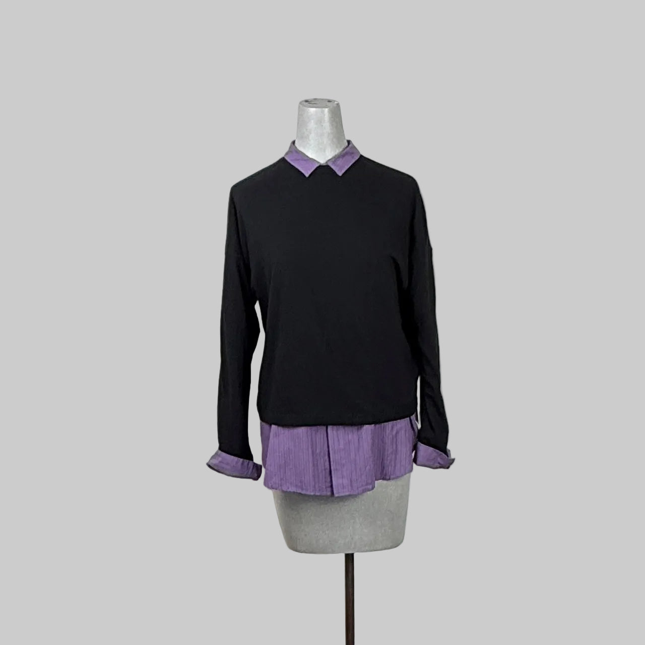 Pas de Calais  ~  Recycle Jersey Long Sleeve Pullover - Black