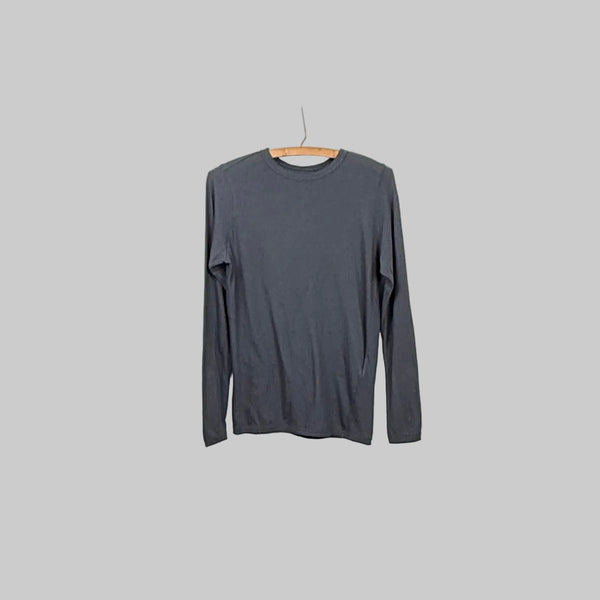 Pas de Calais  ~  Cotton Wool Jersey Rib Mix Crewneck - Gray