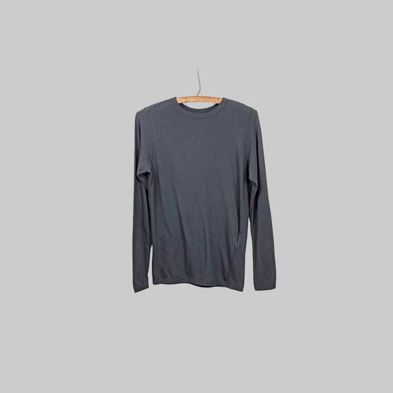 Pas de Calais  ~  Cotton Wool Jersey Rib Mix Crewneck - Gray
