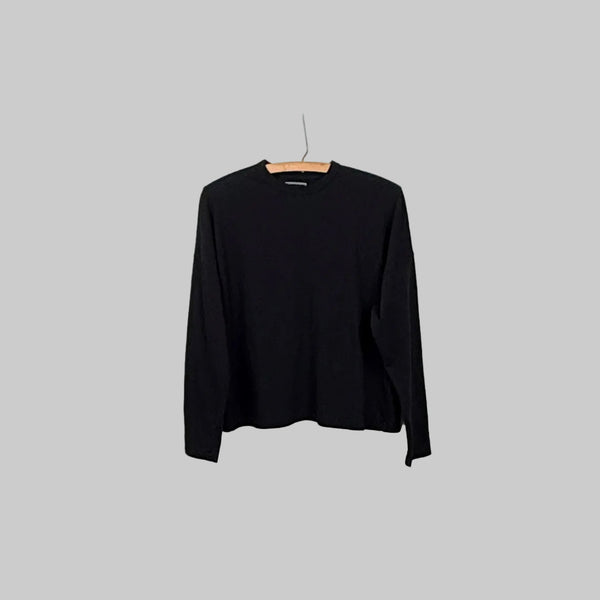 Pas de Calais  ~  Recycle Jersey Long Sleeve Pullover - Black