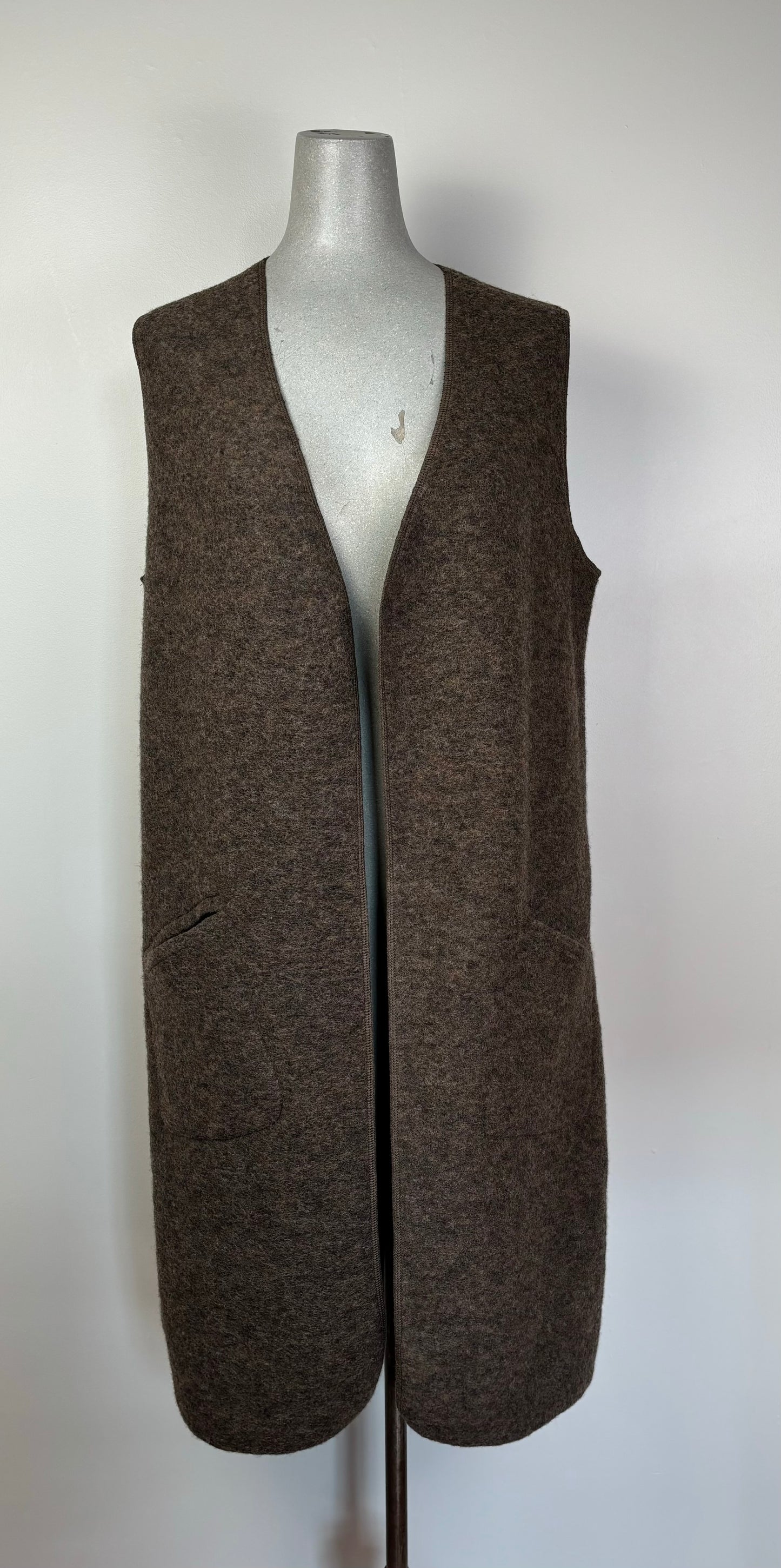 Cut Loose  ~  Boiled Wool Long Vest - Saddle