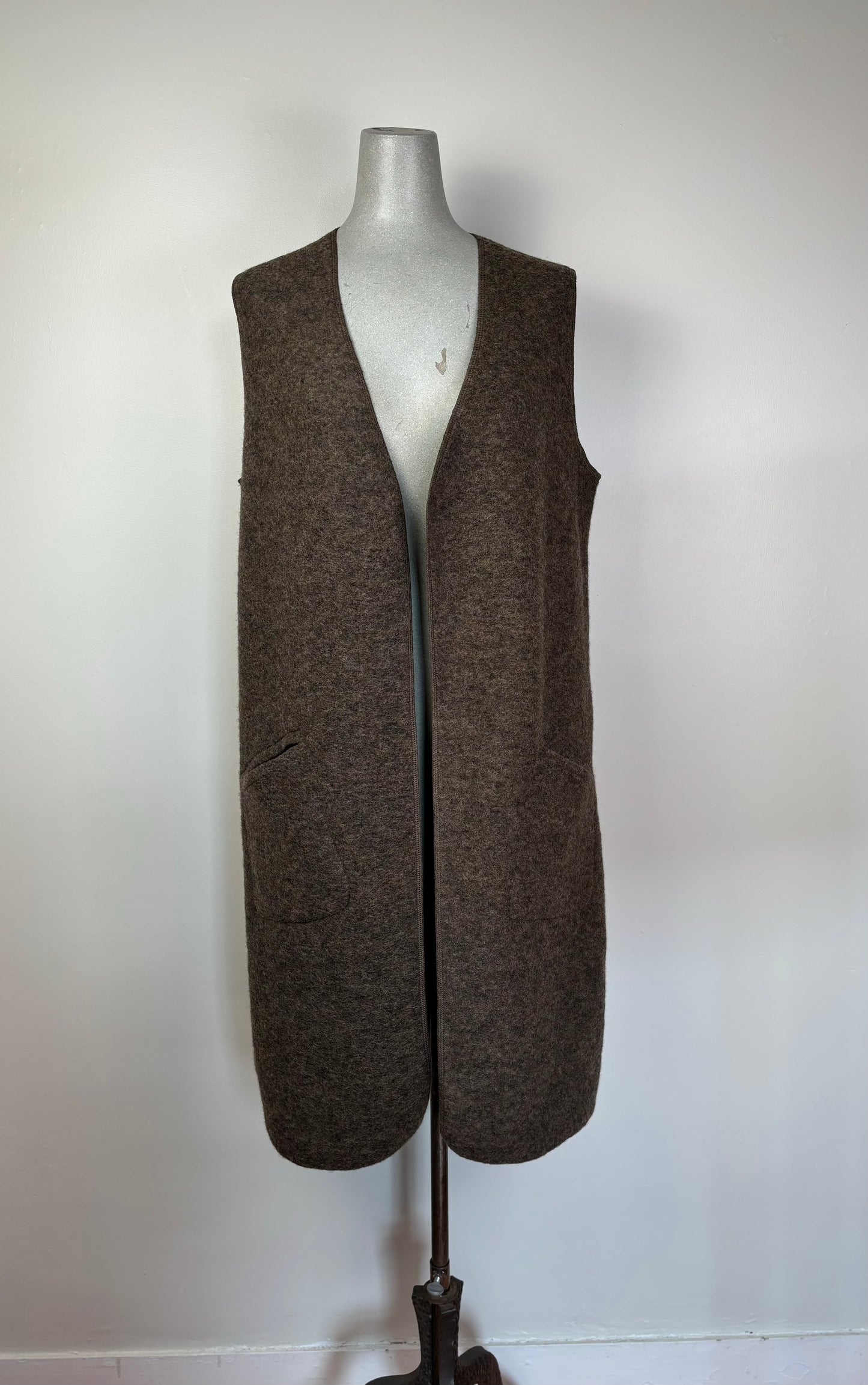 Cut Loose  ~  Boiled Wool Long Vest - Saddle