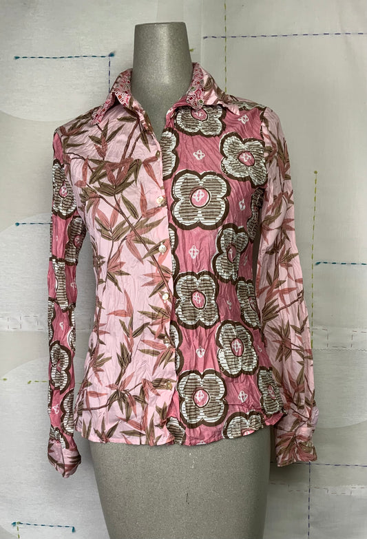 Miki Thumb  ~  Grandi Patch Shirt - Pink Liberty Print