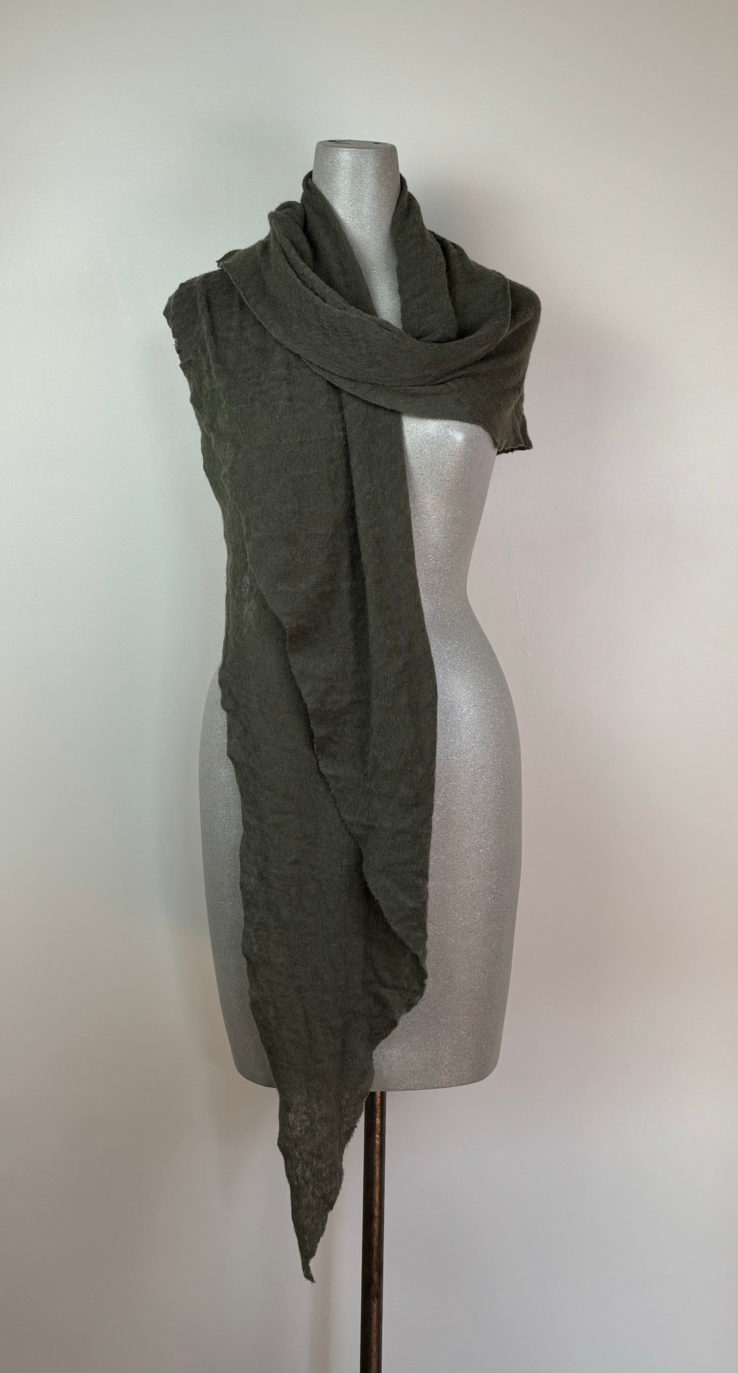 Pin 1876  ~  Cashmere Diamond Scarf - Military Green