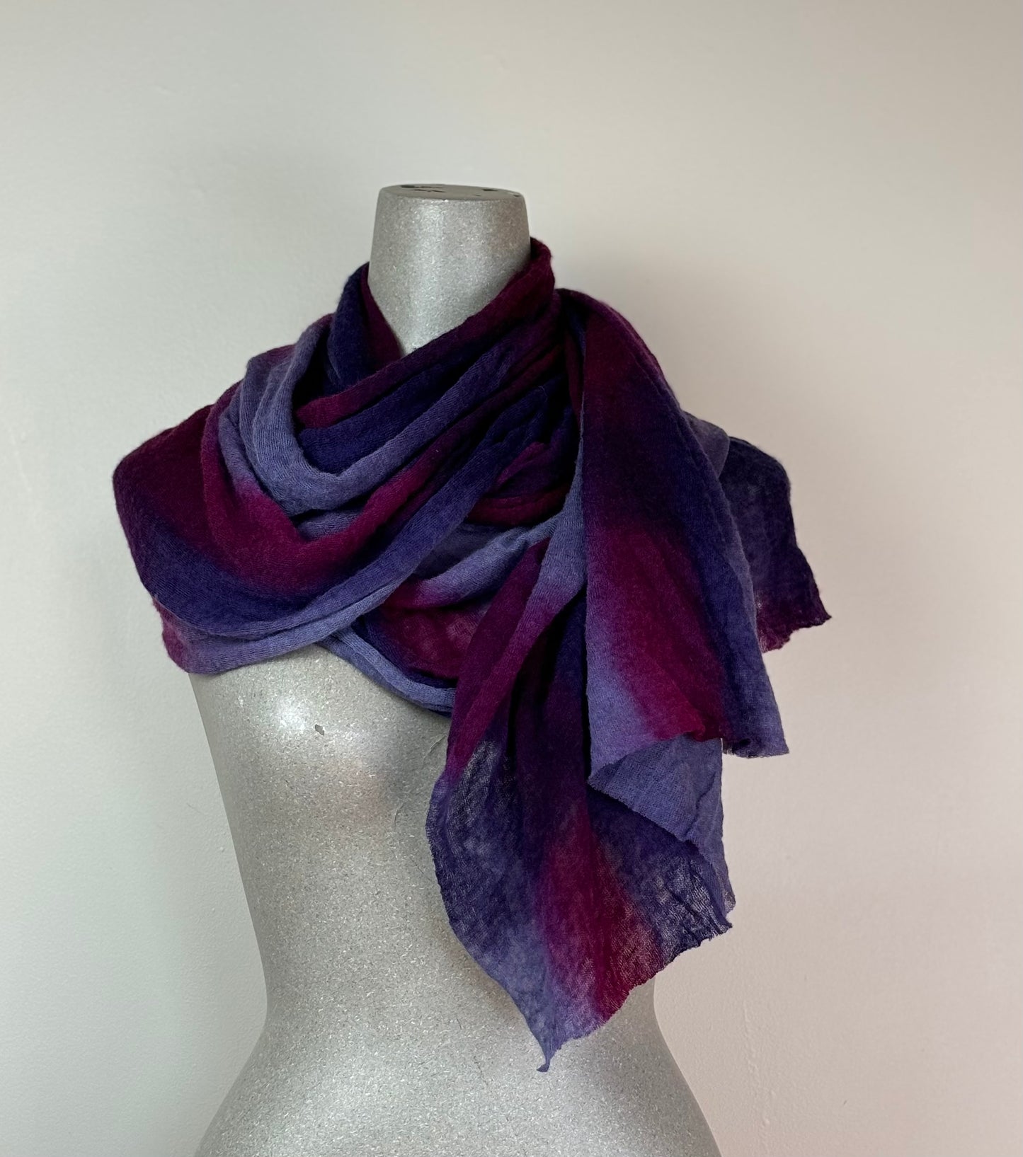 Pin 1876  ~  Cashmere Sprayed Tartan Melange Scarf - Purple/Lilac