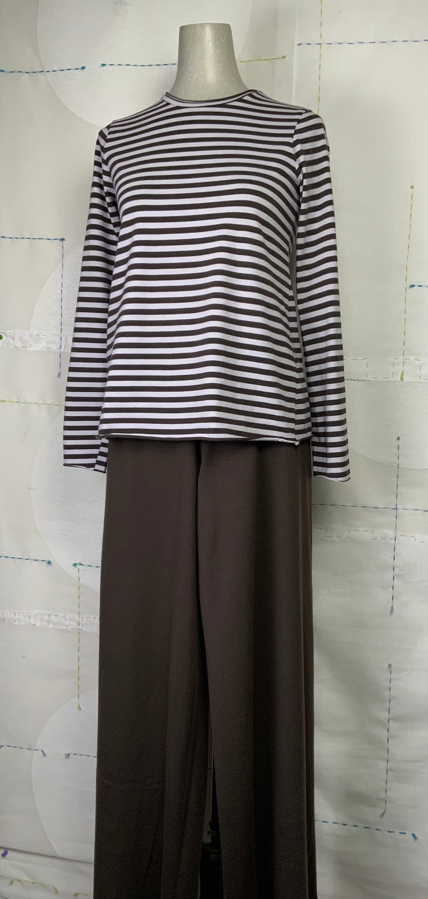 Labo.Art  ~  Maglia Carmen Stripe - Silver/Bark