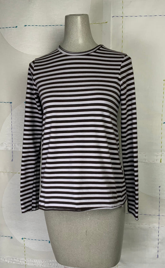 Labo.Art  ~  Maglia Carmen Stripe - Silver/Bark