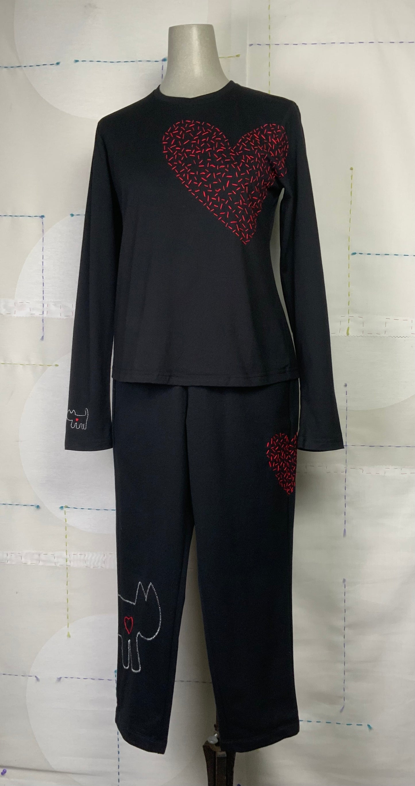 Cats With A Heart  ~  Tracksuit Pants - Black