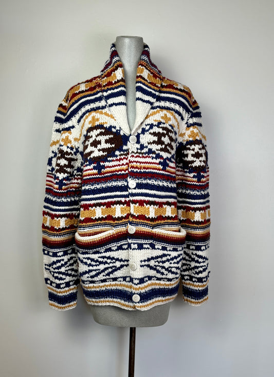 Frantic  ~  Leonardo Shawl Collar Cardigan - Multi Color