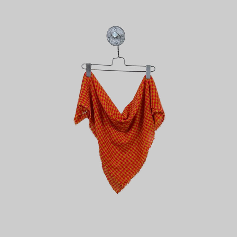 Apuntob  ~  Cashmere Stole - Raspberry/Oil Check