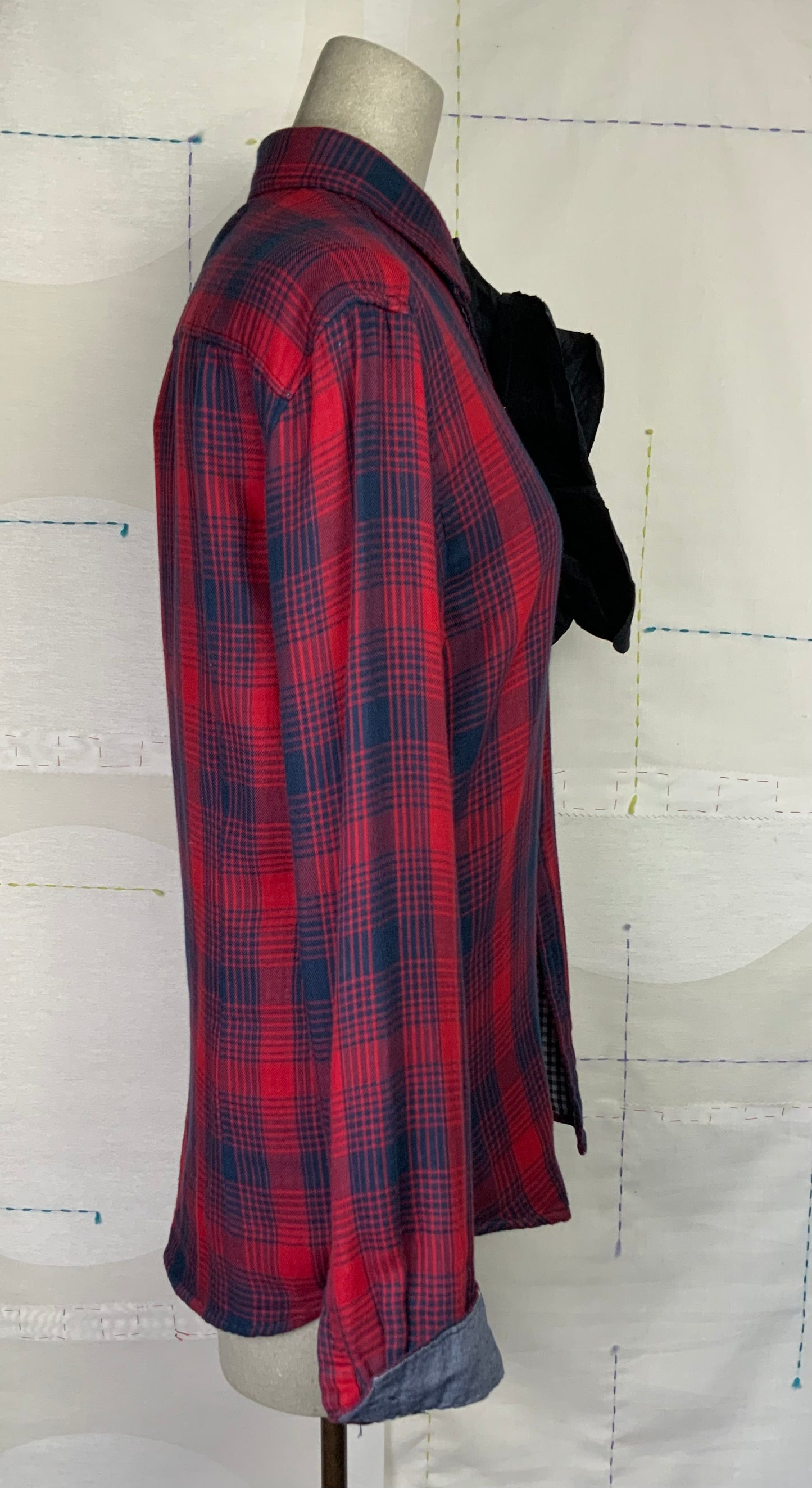 Omelia  ~  Redesigned Shirt 128 - Red Check Plaid