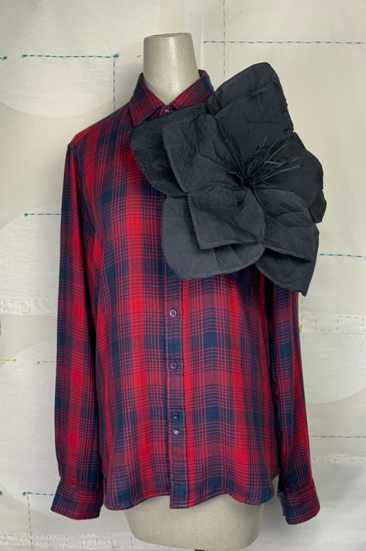 Omelia  ~  Redesigned Shirt 128 - Red Check Plaid