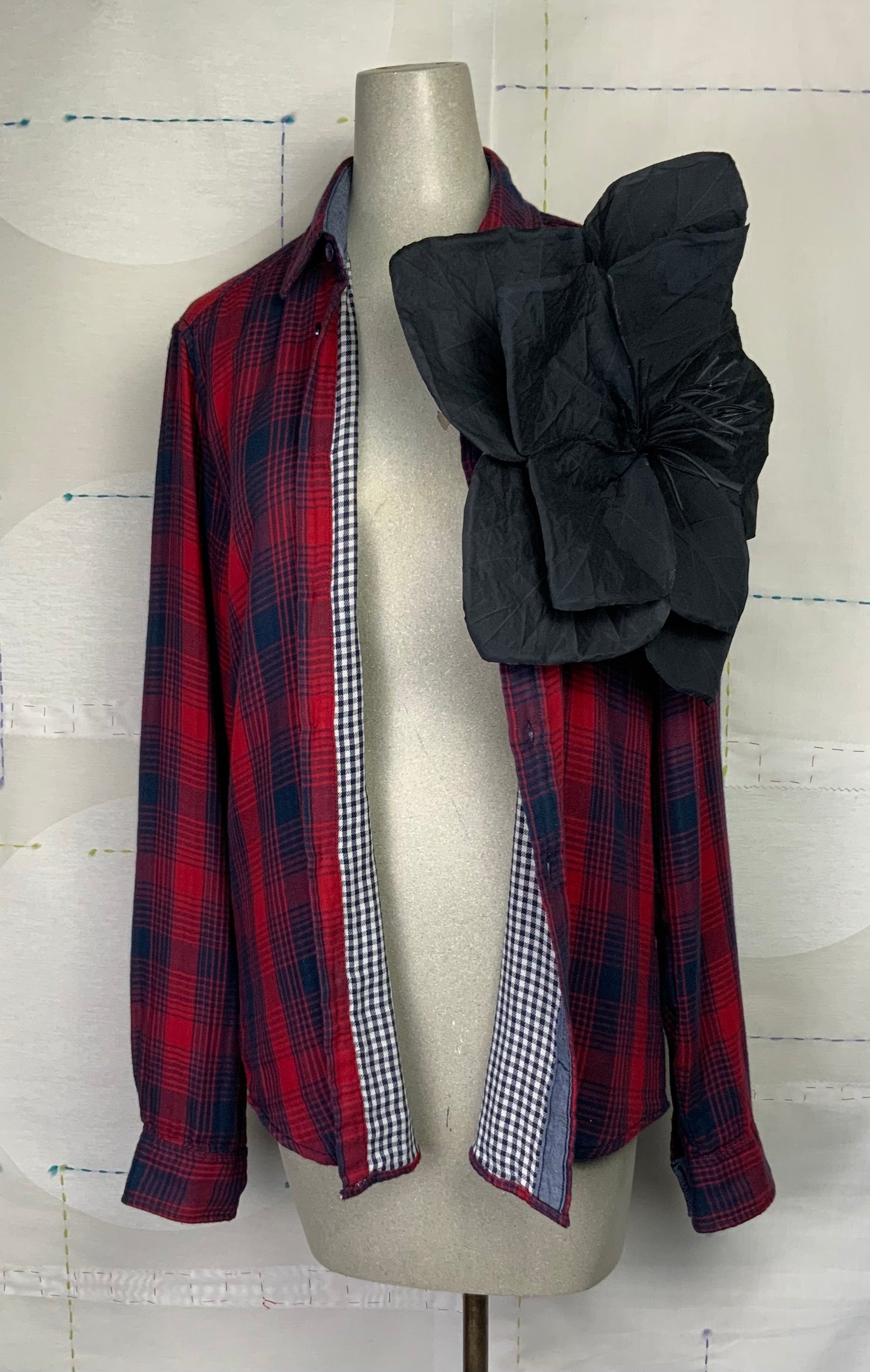 Omelia  ~  Redesigned Shirt 128 - Red Check Plaid